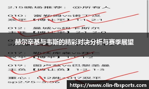 赫尔辛基与韦斯的精彩对决分析与赛季展望